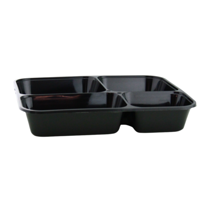 E 4 COMPARTMENT TRAY BLACK (50PCS X 6SLV)