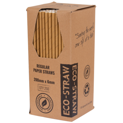PAPER REGULAR STRAW KRAFT (250PCS X 10BOX)