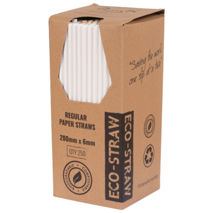 PAPER REGULAR STRAW WHITE (250PCS X 10BOX)