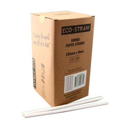 ECO PAPER JUMBO STRAW WHITE (250PCS X 10PACK)