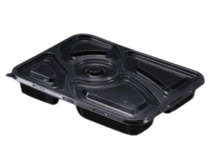 D588 5 COMPARTMENT BENTO BOX TRAY (50PCS X 4SLV)