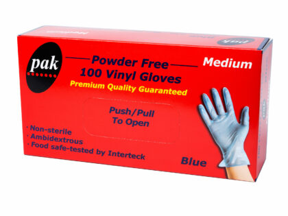 PP VINYL GLOVE BLUE P FREE M (100PCS X 10BOX)