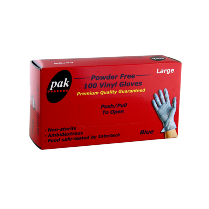 PP VINYL GLOVE BLUE P FREE L (100PCS X 10BOX)